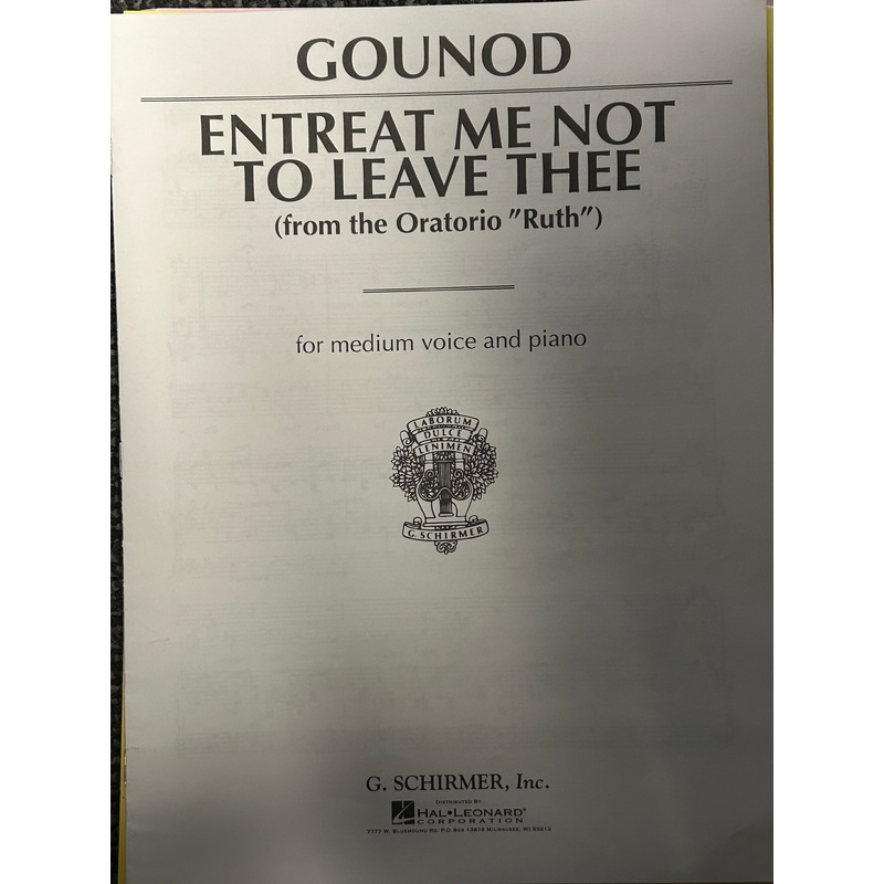 Entreat Me Not to Leave Thee - Medium Voice & Piano