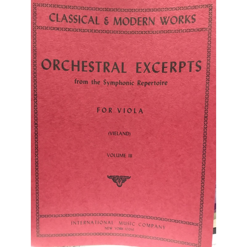 Orchestral Excerpts from the Symphonic Repertoire for Viola - Vieland