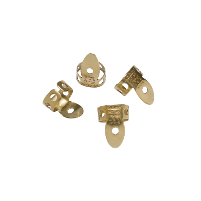 D'Addario NP2B7T8W-06 National Brass Finger Pick Bundle - 6 pack