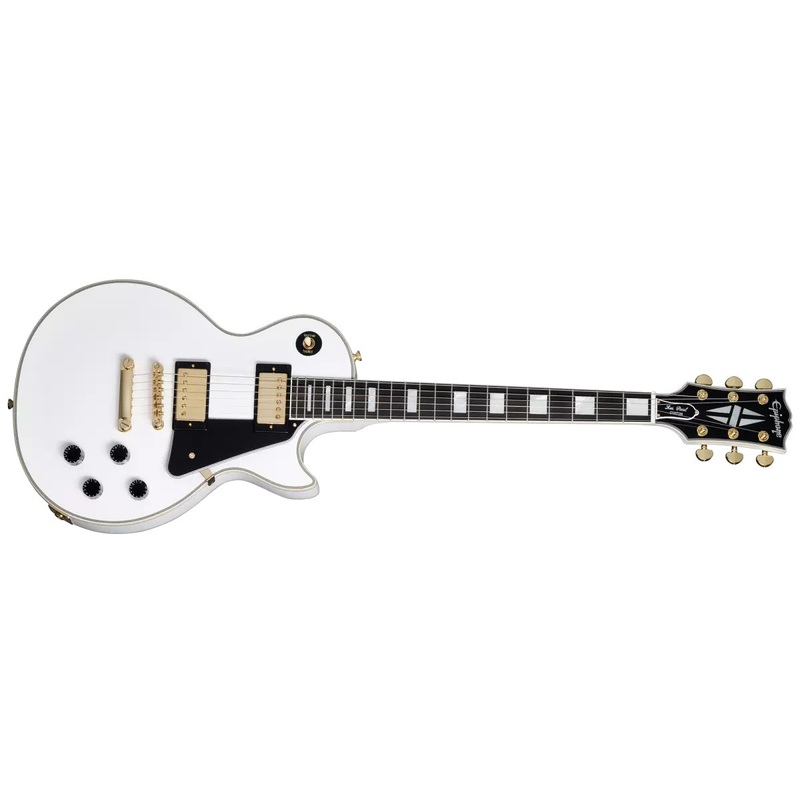 Epiphone Les Paul Custom Electric Guitar with Hardshell Case-Alpine White