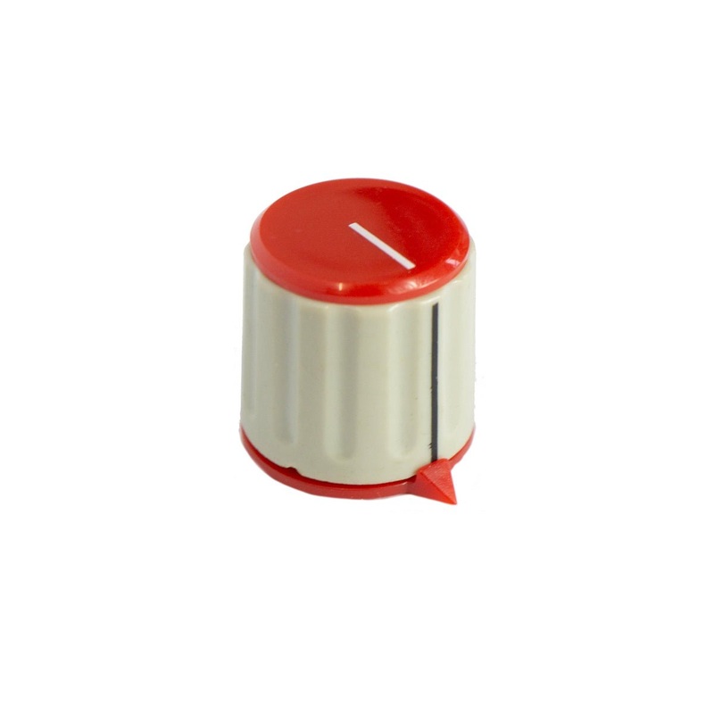 Large Plastic Potentiometer Knobs (Red Gray)