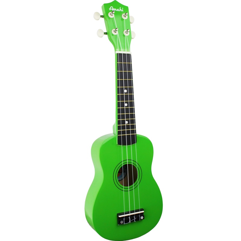 Amahi AMUKGR Jelly Bean Collection Soprano Ukulele with Gig Bag-Green Apple