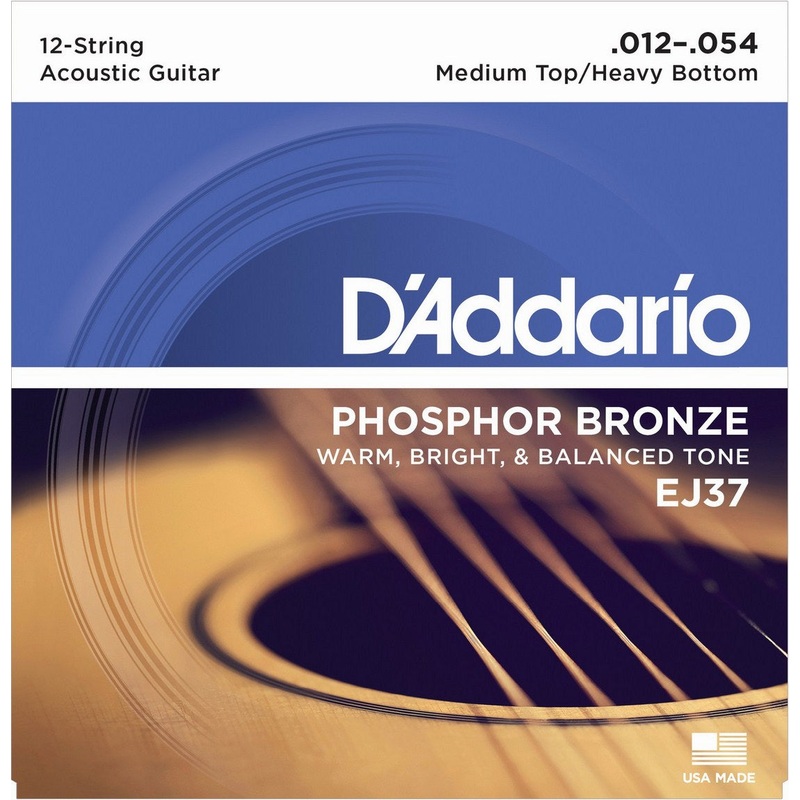 D'Addario EJ37 Phosphor Bronze Acoustic 12-Strings - Medium Top Heavy Bottom