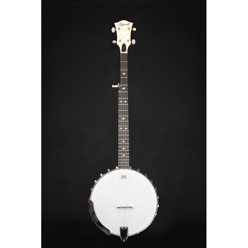 Ozark 5 String Banjo Open Back Brass Tone Ring With Cover