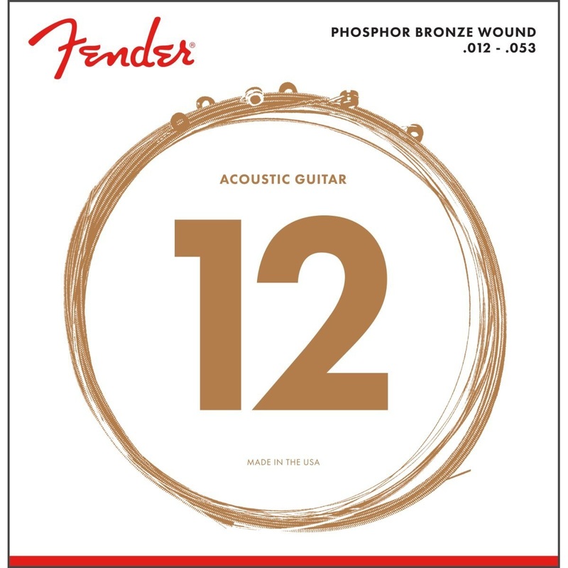 Fender 60L Acoustic Guitar Strings Phosphor Bronze Light 12-53
