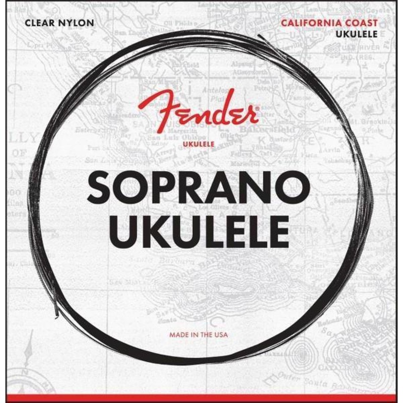 Fender California Coast Soprano Ukulele Strings-Clear Nylon