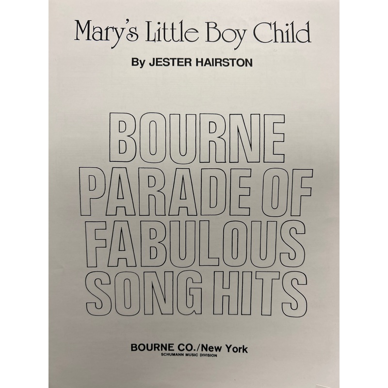 Mary's Little Boy Child - Vocal - Hairston