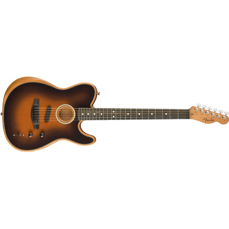 Fender American Acoustasonic Telecaster Guitar with Deluxe Gig Bag-Sunburst