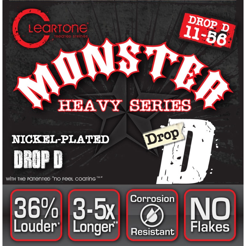 Cleartone 9456 Monster Heavy Series Nickel Plated Electric Guitar Strings Drop D 11-56
