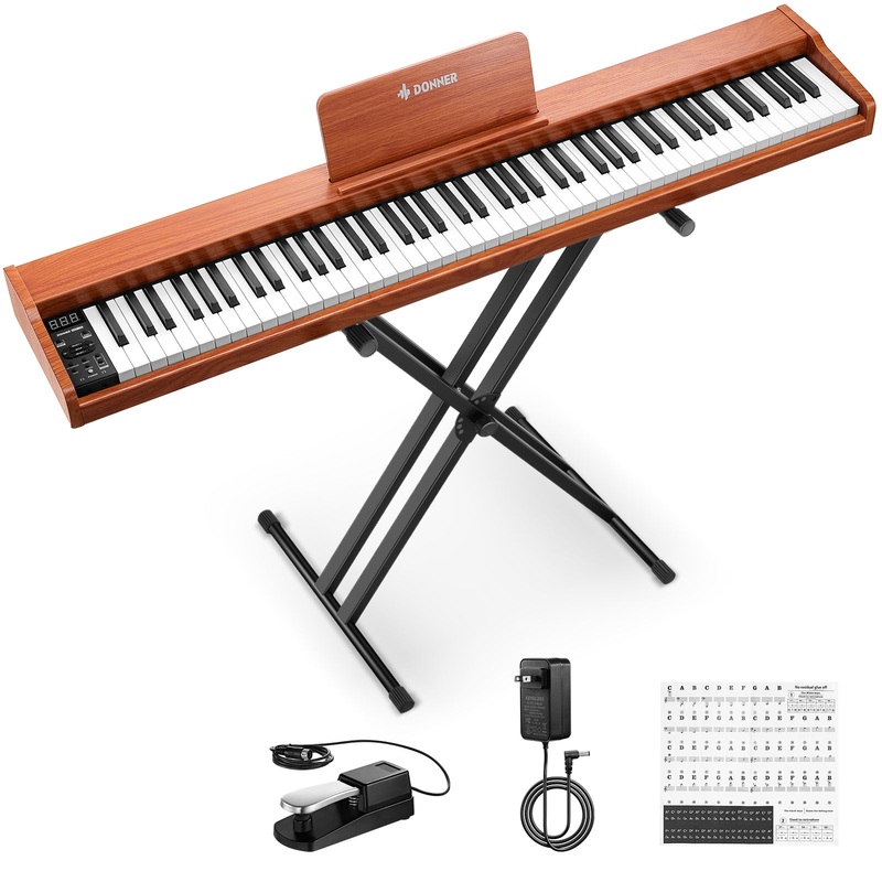 Donner DEP-1S Semi Weighted Keyboard Piano Light wood