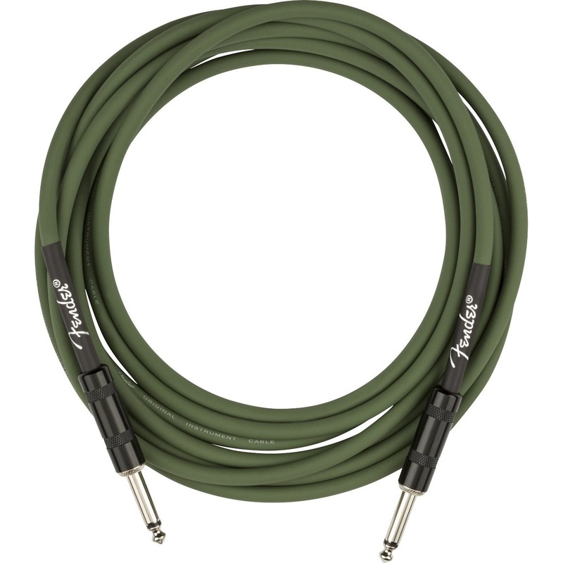 Fender Joe Strummer Series Instrument Cable 13ft 1/4" Male-1/4" Male-Drab Green