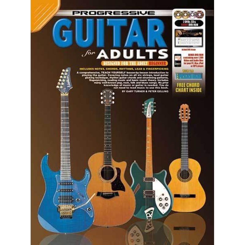 PROGRESSIVE GUITAR FOR ADULTS BK/DVD/CD