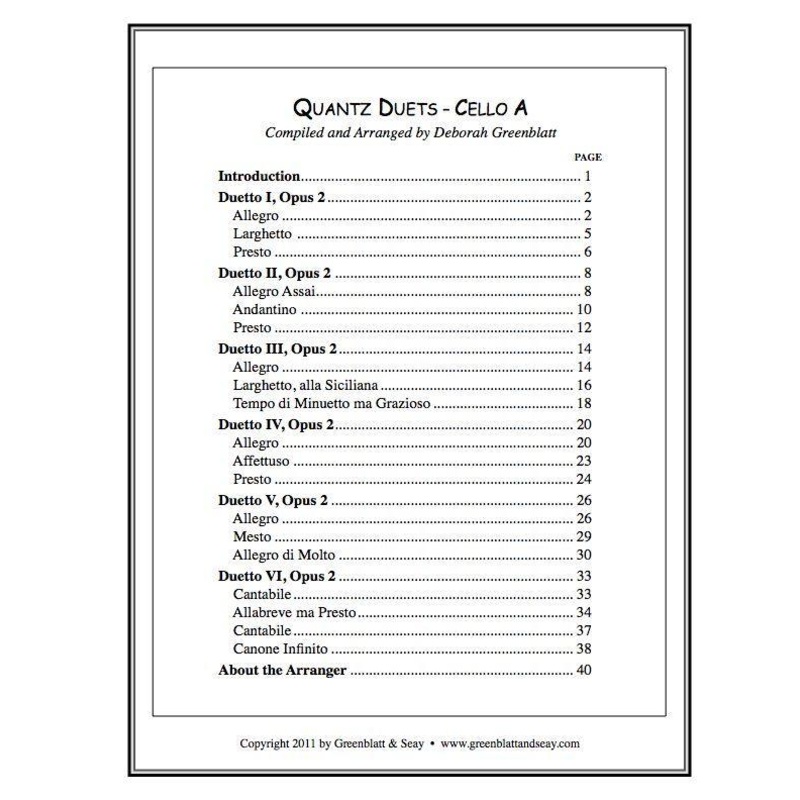 Quantz Duets - Cello A