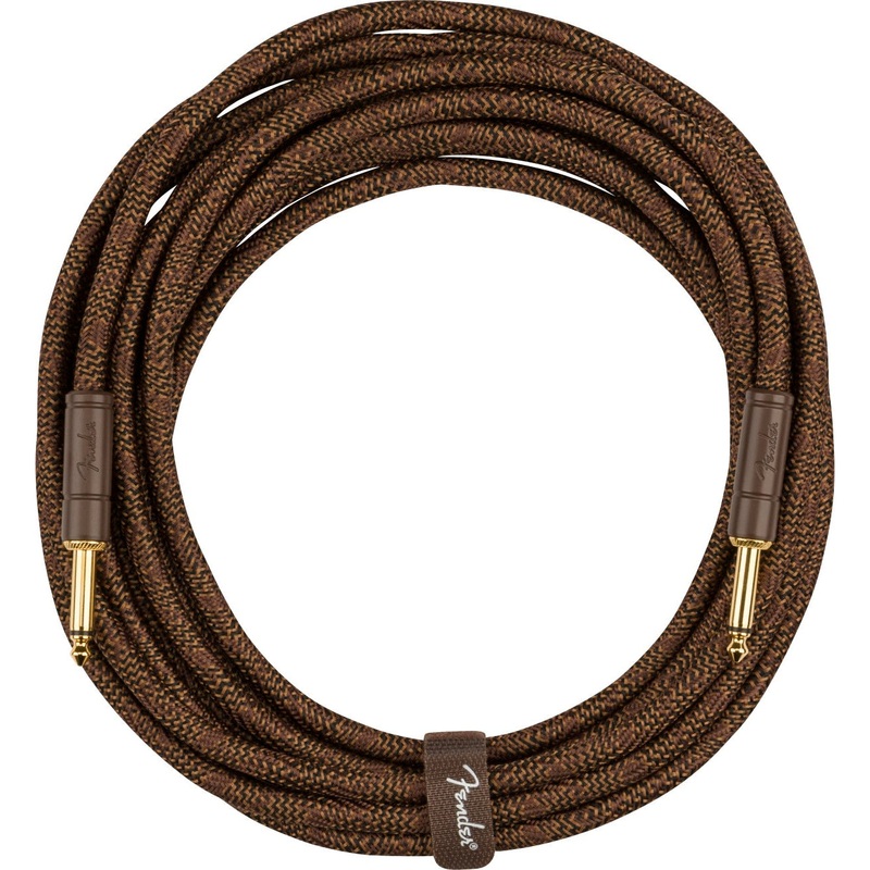 Fender Deluxe Series Paramount Acoustic Instrument Cable 1/4" Male-1/4" Male 18.6ft-Brown Tweed