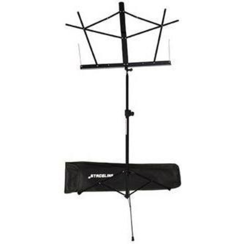 Stageline MS2BKB Music Stand with Bag-Black