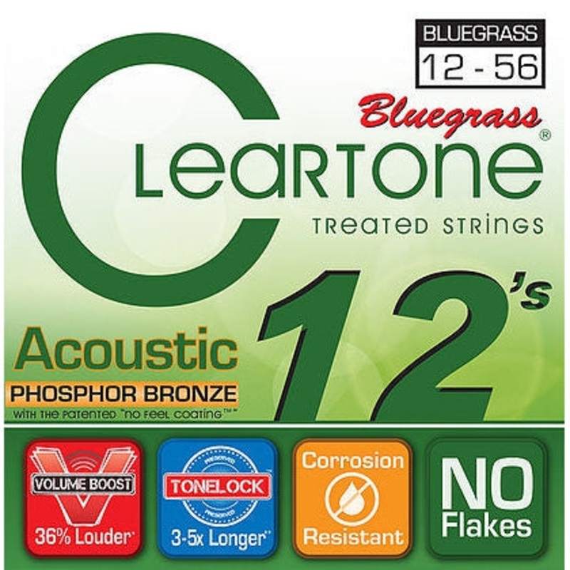 Cleartone 7423 Phosphor Bronze Coated Acoustic Guitar Strings Bluegrass 12-56