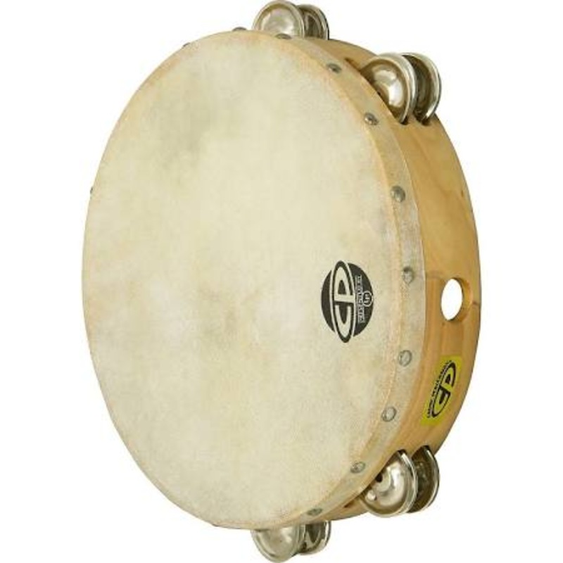 CP 10" Tamborine with Real Skin Head