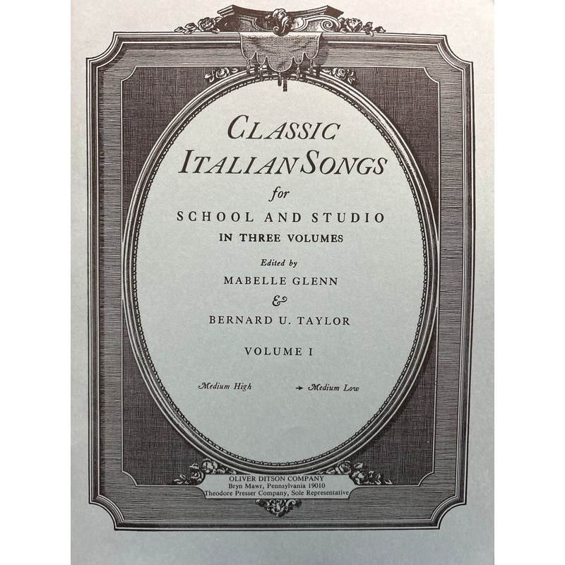 Classic Italian Songs - Vocal - Glenn/Taylor