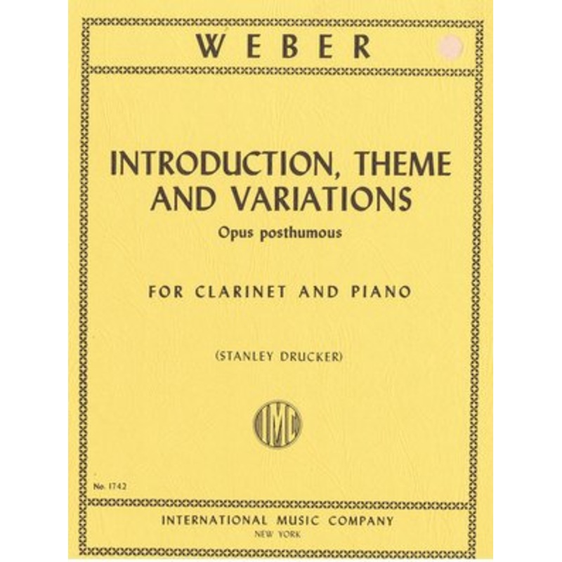 Introduction, Theme and Variations - Clarinet - Weber/Drucker