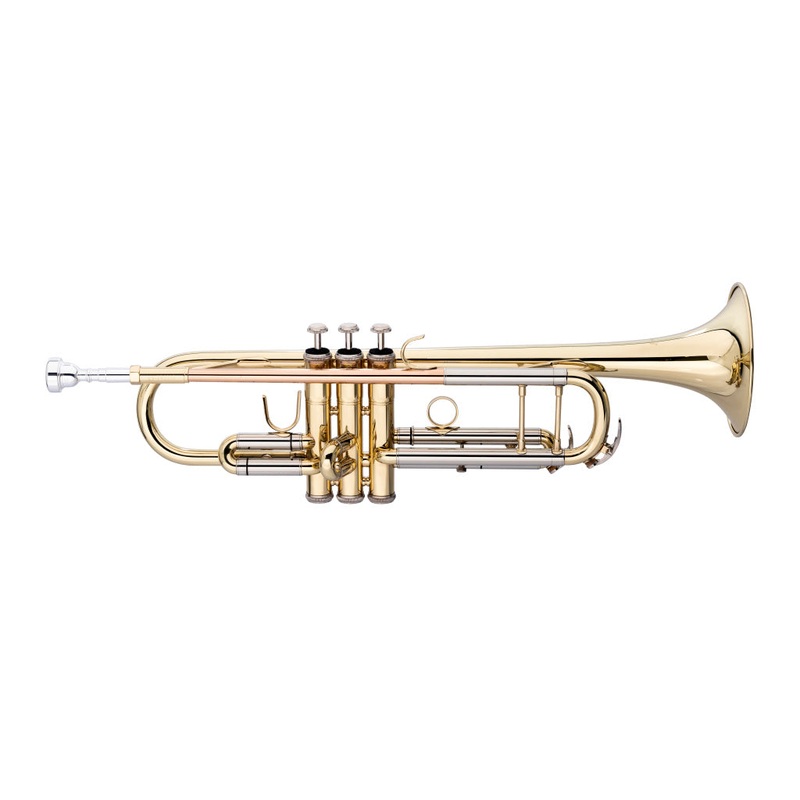 STAGG Bb trumpet, ML-bore, leadpipe in gold brass, with soft case