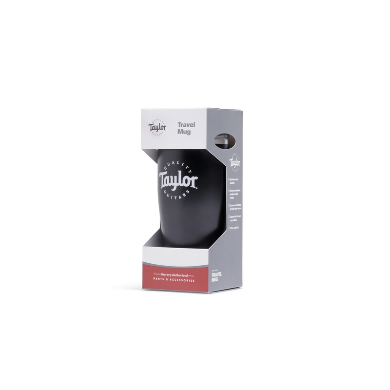 Taylor 1521 Travel Coffee Mug-Black with White Logo