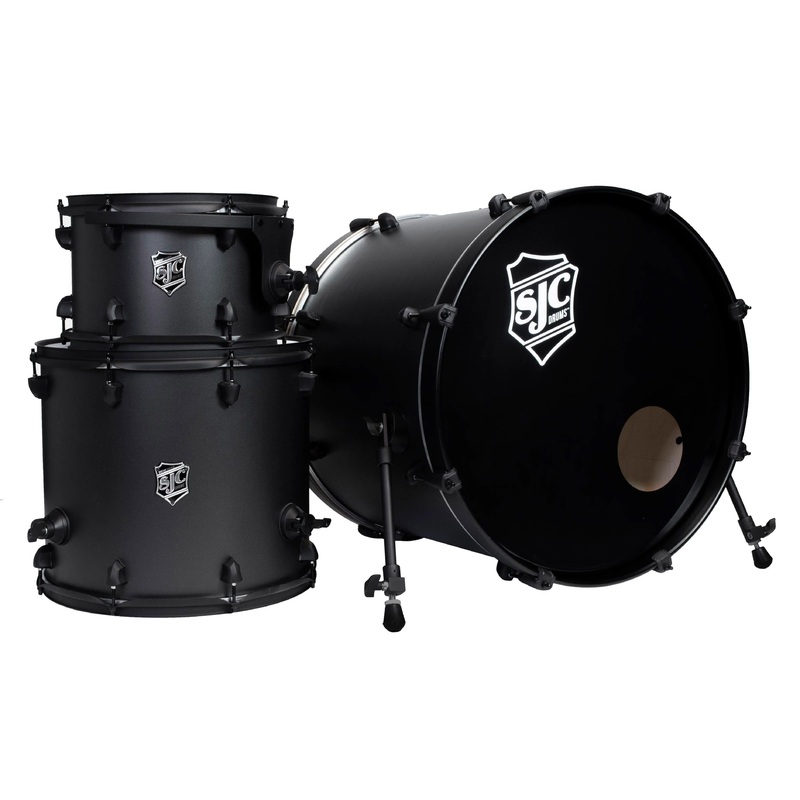 SJC PFK322FB-GGW Pathfinder 3-Piece Drum Shell Pack-Galaxy Grey Black