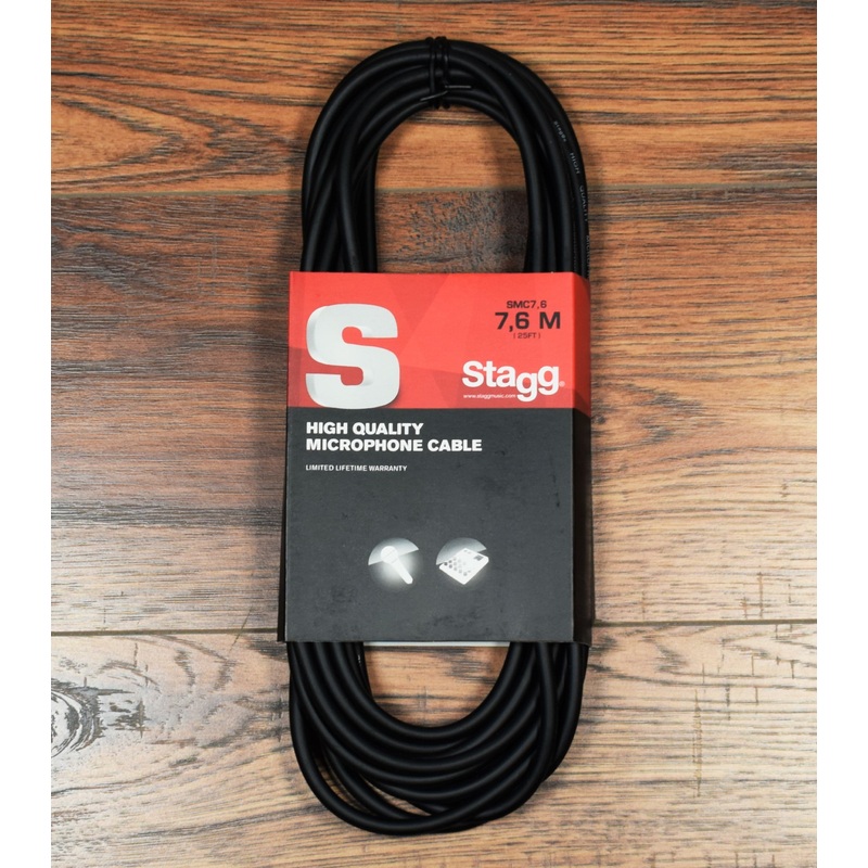 Stagg SMC7.6M 25' XLR Microphone Cable Black