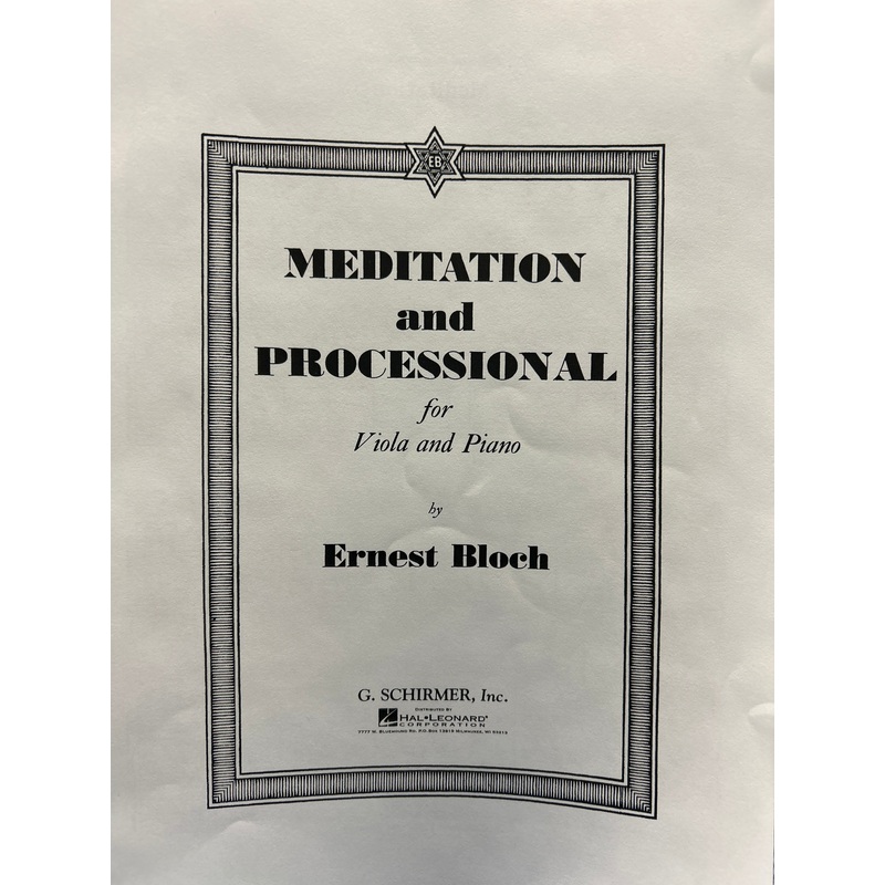 Meditation and Processional - Viola - E. Bloch