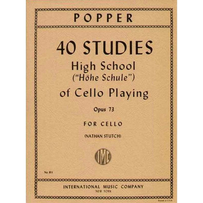 Popper 40 Studies High School Of Cello Playing Op. 73