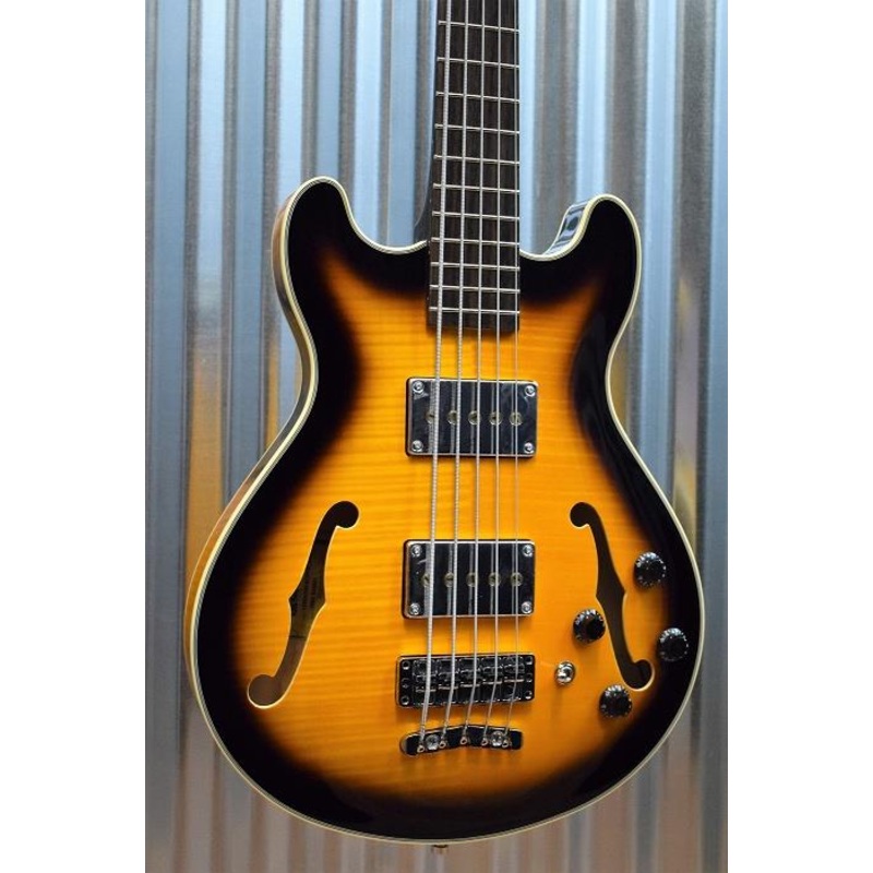 Warwick Rockbass Star Bass 5 String Semi Hollow Vintage Sunburst & Gig Bag #116