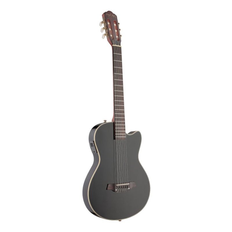 Angel Lopez 4/4 cutaway electric classical guitar with solid body, black