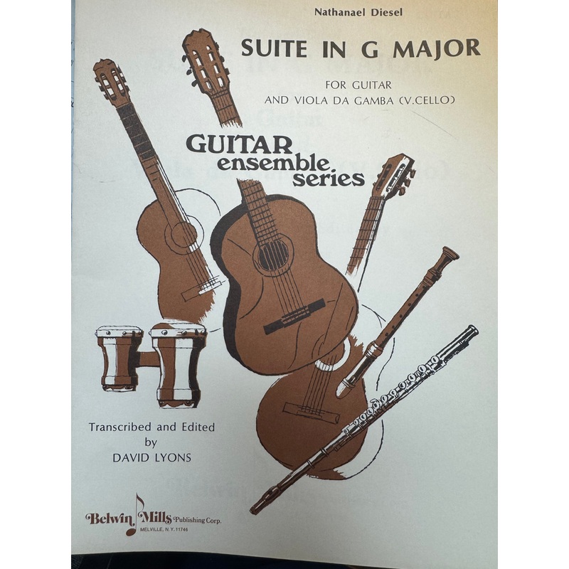 Guitar Ensemble Series: Suite in G Major for Guitar/Viola Da Gamba (v. Cello) - Nathanael Diesel