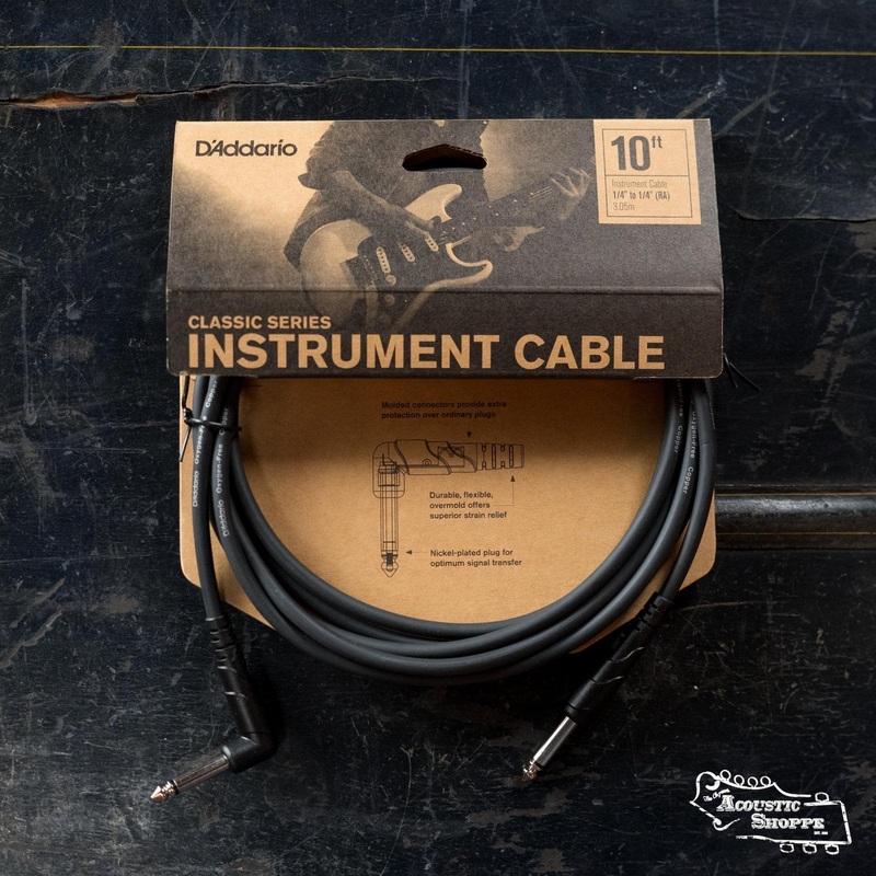 D'Addario PW-CGTRA Classic Series Instrument Cable - Straight to Right