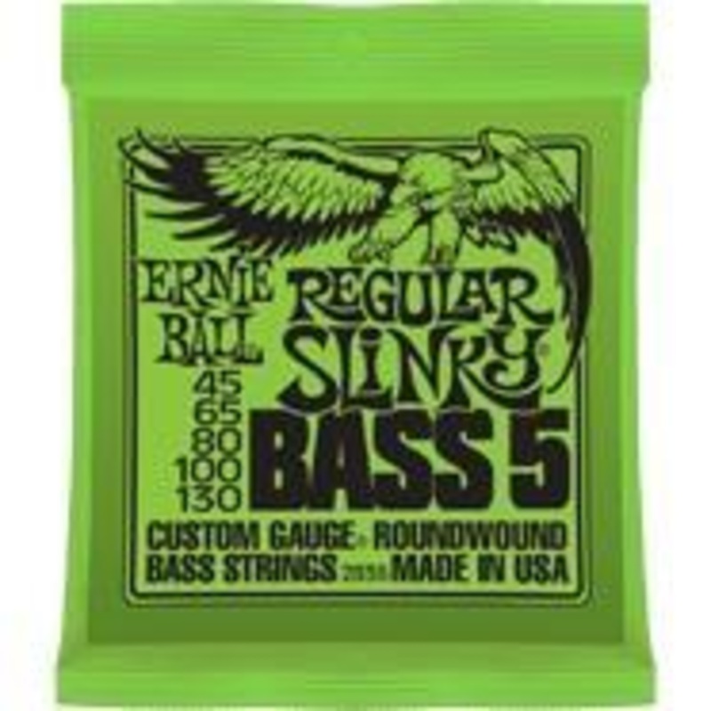 Ernie Ball 2836 Regular Slinky Roundwound 5-String Bass Guitar Strings 45-130