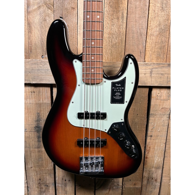 Fender Player Plus Active Jazz Bass - 3-tone Sunburst with Pau Ferro Fingerboard