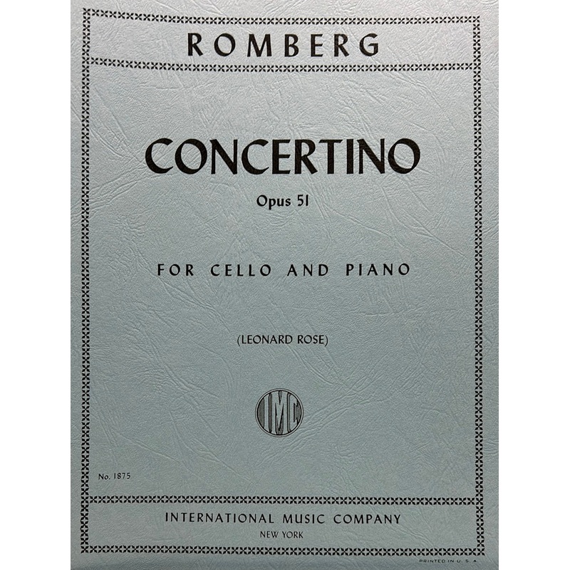 Concertino in D min., Op. 51 - Cello - B. Romberg