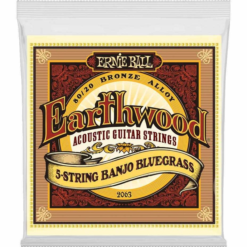 Ernie Ball 2063 Earthwood 5-String Banjo Bluegrass Loop End 80/20 Acoustic 9-20