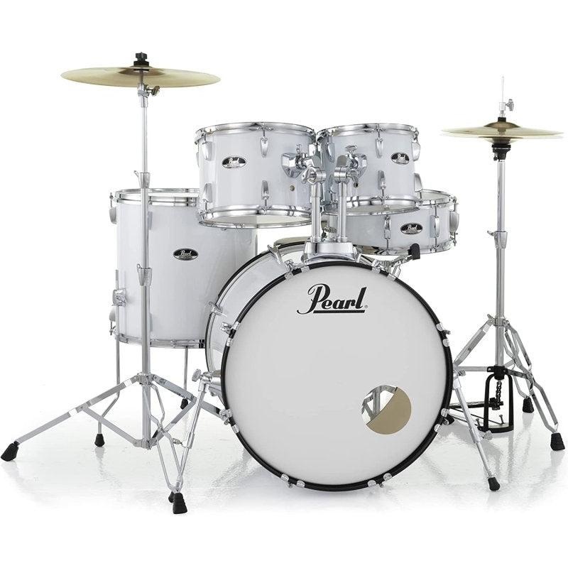 Pearl RS525SCC33 Roadshow 5-Piece Drum Set with Hardware, Cymbals & Throne-Pure White