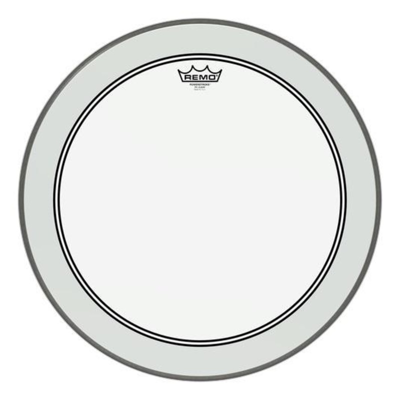 Remo P3-1322-C2 Powerstroke 3 Clear Bass Drum Head with Impact Pad 22"