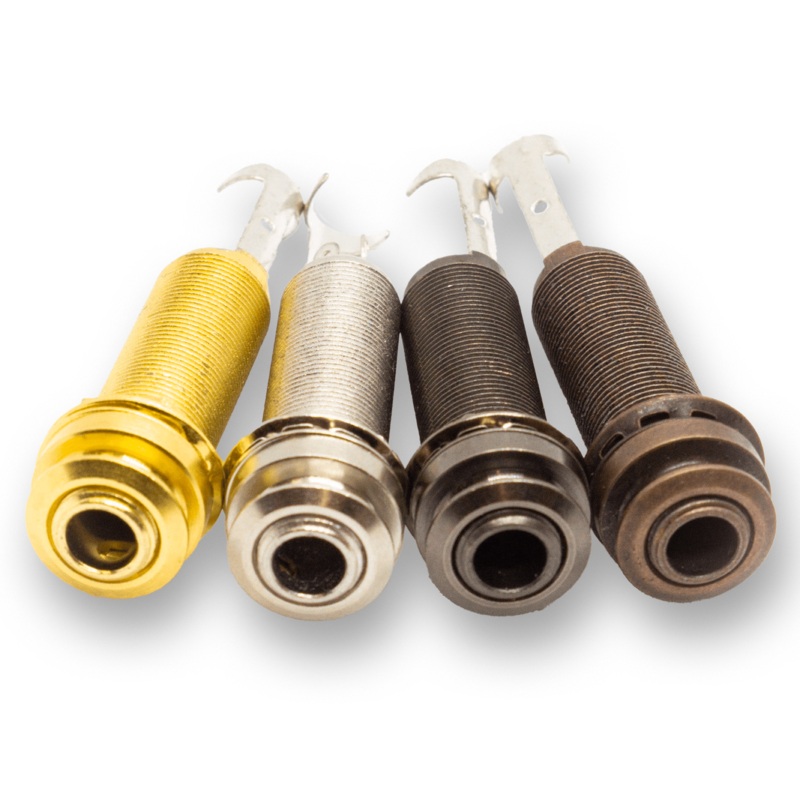 Barrel Jack Socket for Acoustic Guitar Endpin with Strap Nut (Various Finishes) Bronze