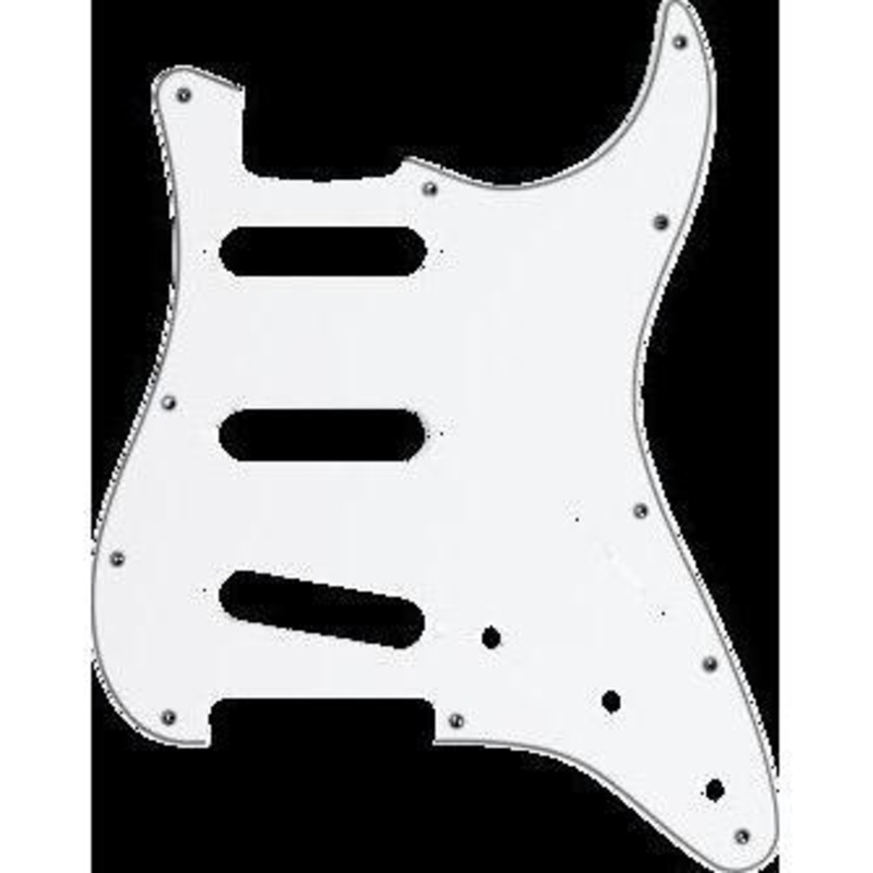 Fender Pickguard Strat Style SSS 11-Hole 3-Ply-White/Black/White