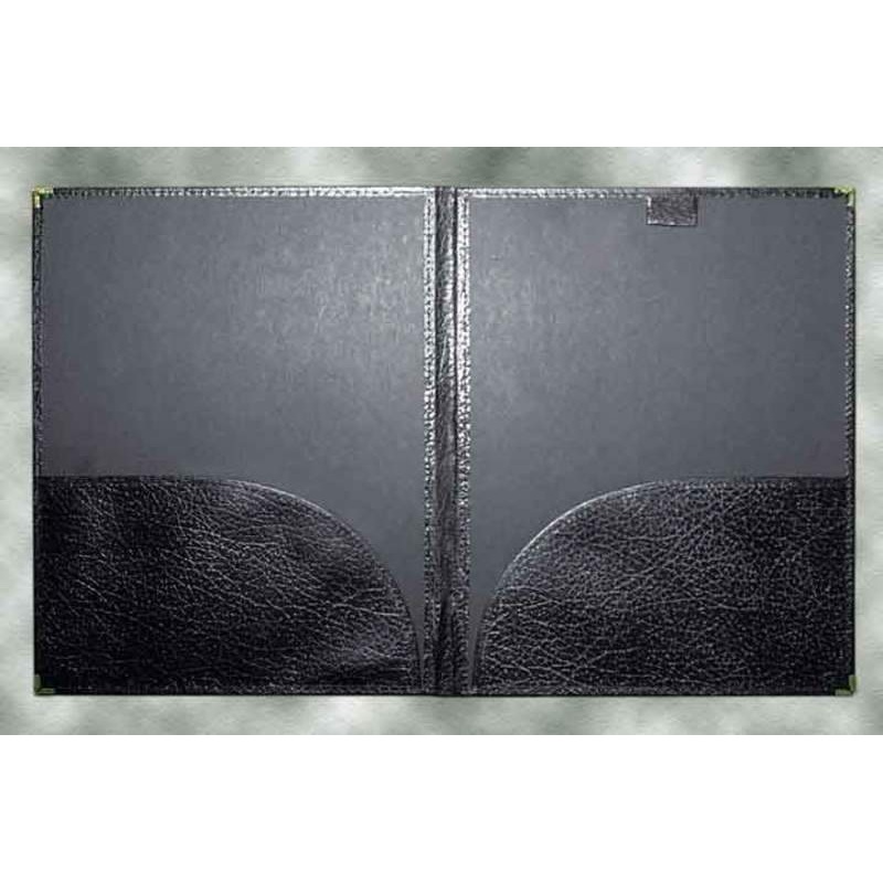 Leatherette Band Folio With Pencil Loop Black