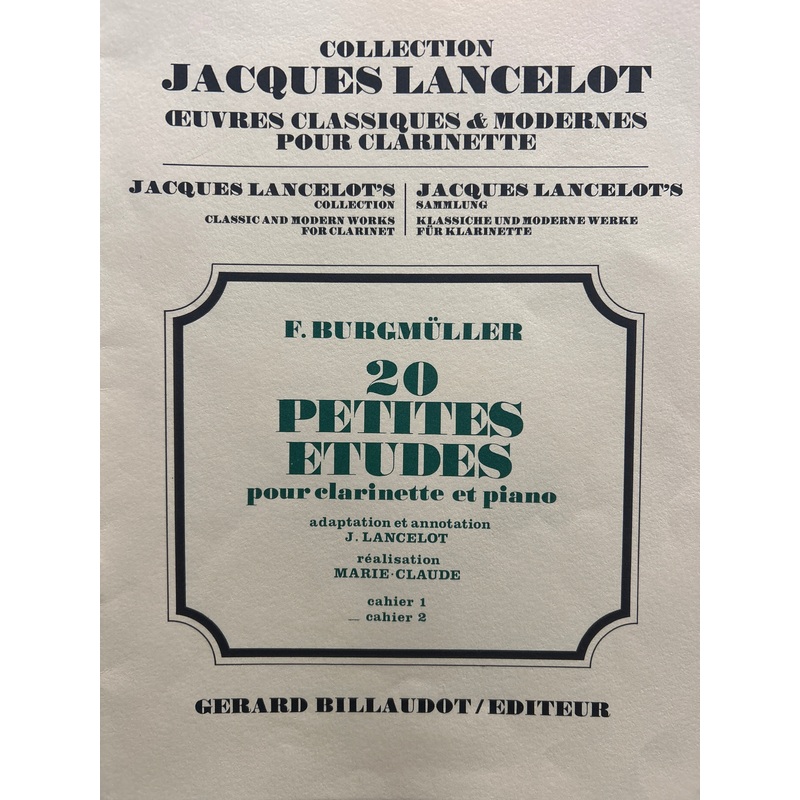 20 Petites Etudes for Clarinet and Piano (20 Small Studies) - Volume 2 - Burgmuller/Billaudot