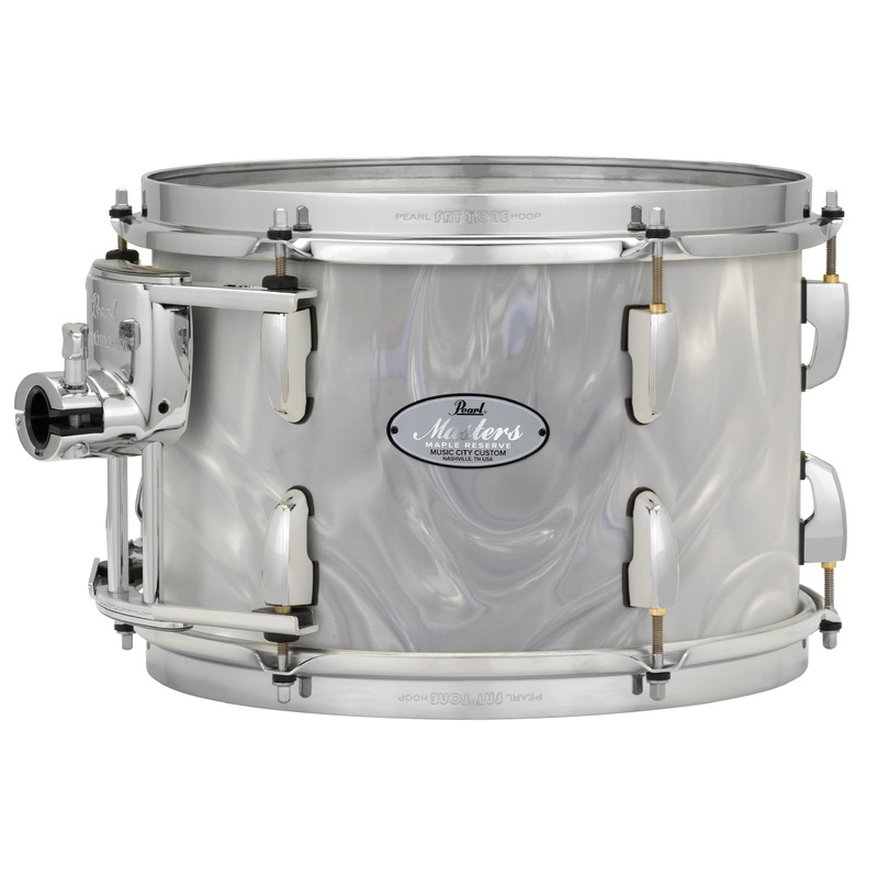 Pearl Music City Custom Masters Maple Reserve 24"x14" Bass Drum w/BB3 Mount, #722 White Satin Moire WHITE SATIN MOIRE MRV2414BB/C722