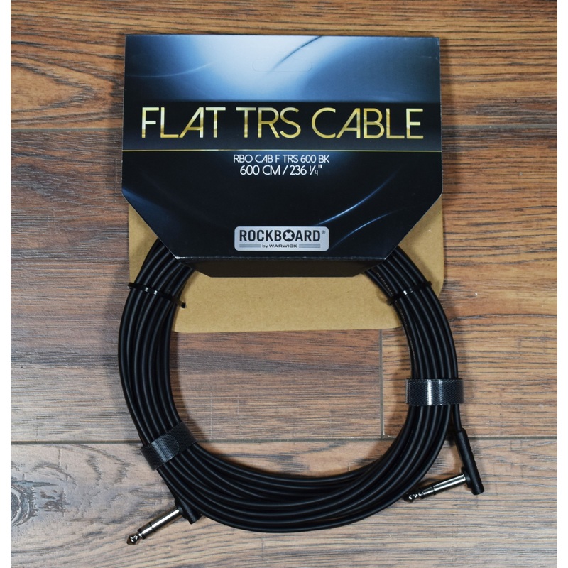 Warwick Rockboard Flat Patch TRS Guitar Bass Pedalboard Expression Cable 600 CM 19.68' Black