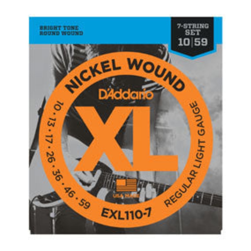 Used D'Addario EXL110-7 Nickel Wound, 7-String, Regular Light, 10-59