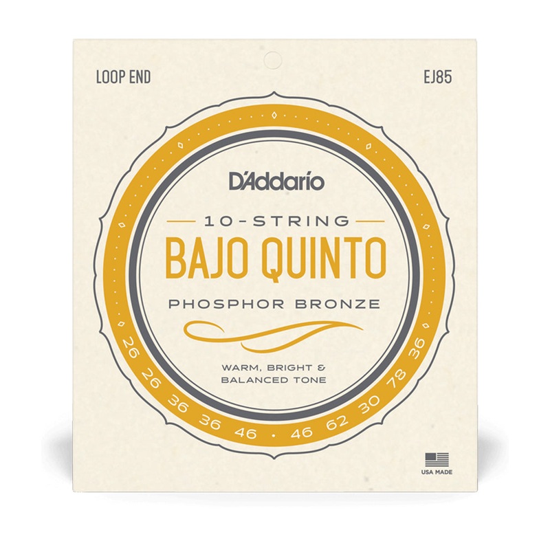D'Addario EJ85 Bajo Quinto Phosphor Bronze 10-String Set