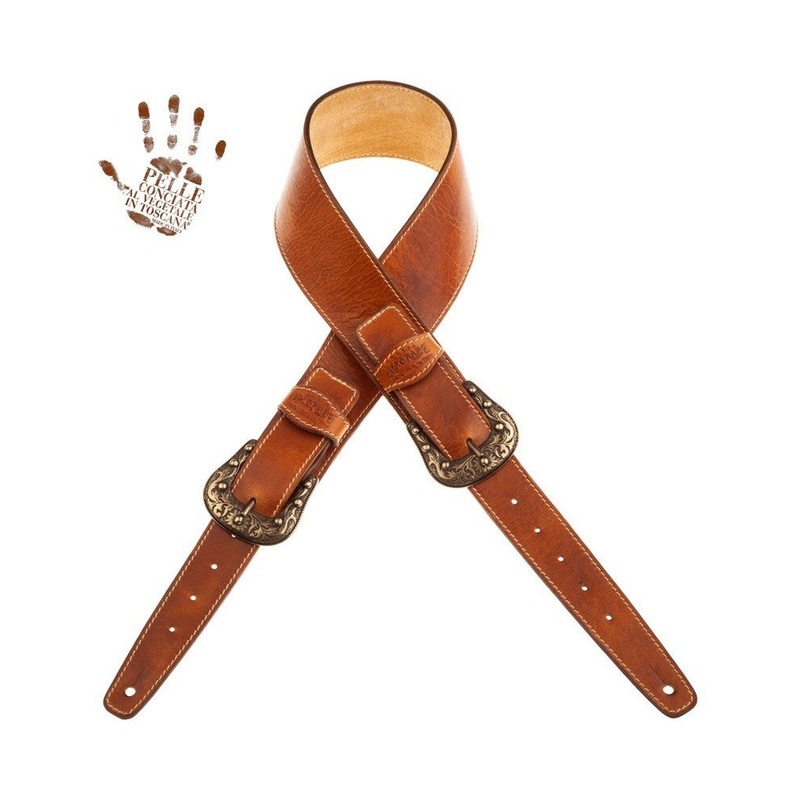 Magrabo Twin Buckle Ts Stone - Washed Brown 7cm Sun Brass Buckle