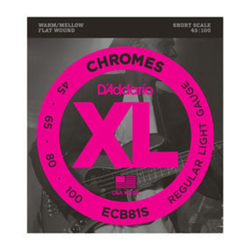 Used D'Addario ECB81S Chromes Bass, Light, 45-100, Short Scale