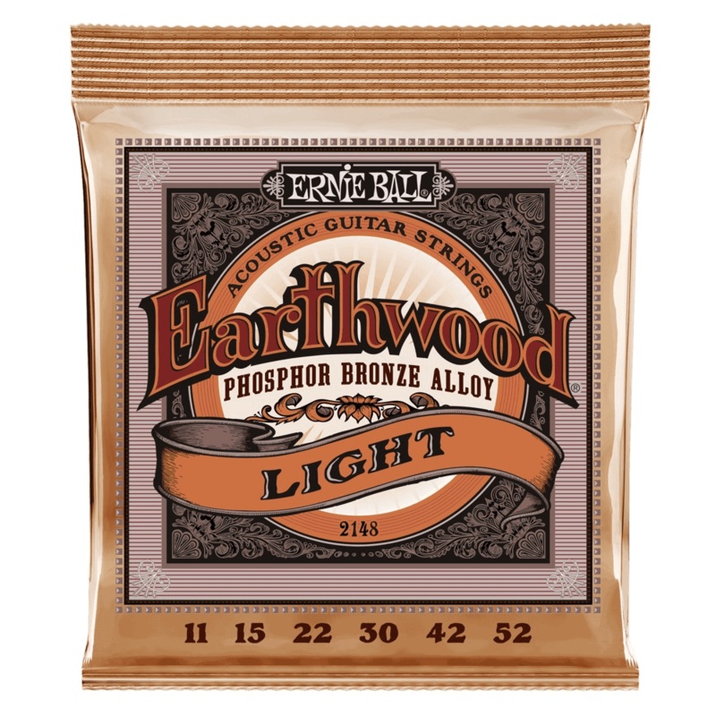 Ernie Ball Earthwood Acoustic Guitar String Set, Phosphor Bronze, Light .011-.052